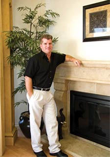 custom fireplace surround, limestone
